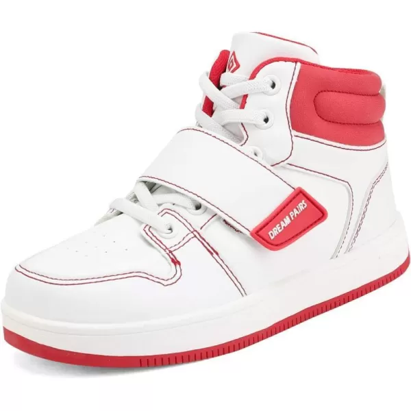 imageDREAM PAIRS Boys Girls High Top Sneaker Basketball ShoesWhiteRed