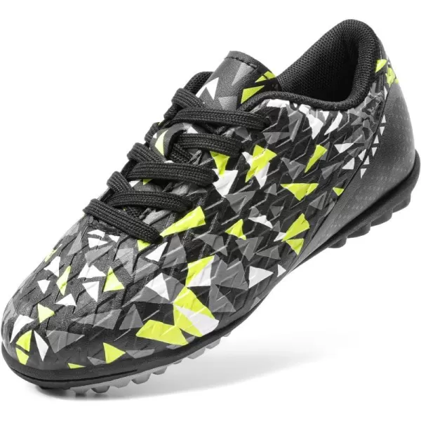 imageDREAM PAIRS Boys Girls Indoor Turf Soccer Shoes Lace Up CleatsToddlerLittle KidBig KidBlackNeonGreen