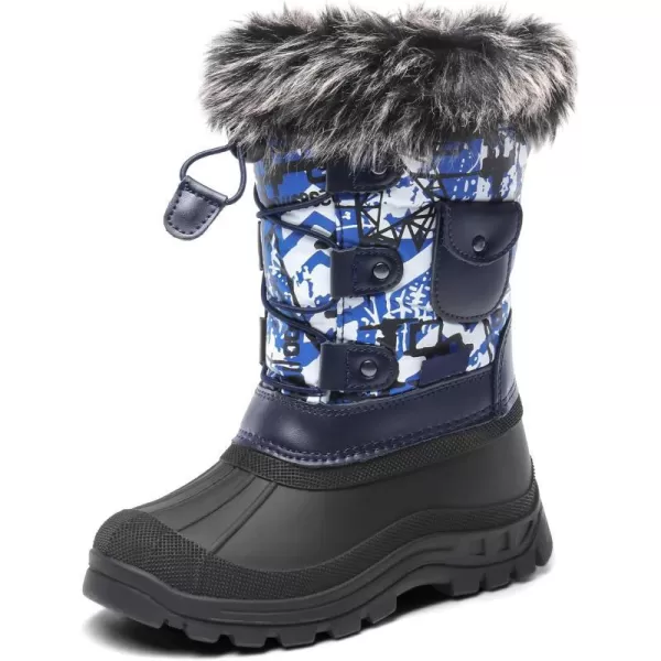 imageDREAM PAIRS Boys Girls Insulated Waterproof Snow BootsBlueMulti