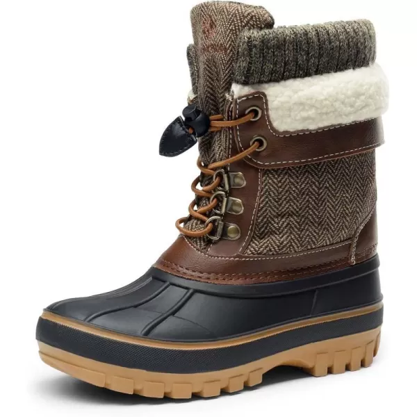 imageDREAM PAIRS Boys Girls Insulated Waterproof Winter Snow BootsBrown