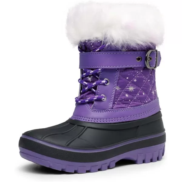 imageDREAM PAIRS Boys Girls Mid Calf Winter Snow Boots ToddlerLittle KidBig KidPurple