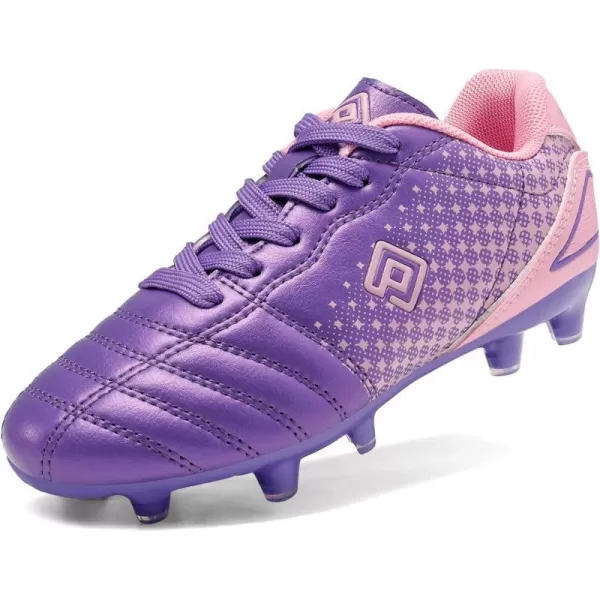 imageDREAM PAIRS Boys Girls Outdoor Football Shoes Soccer CleatsLightPurplePink