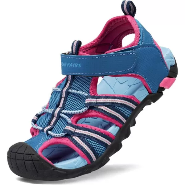 imageDREAM PAIRS Boys Girls Outdoor Summer SandalsNavy Fuchsia Mint