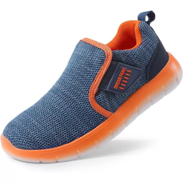imageDREAM PAIRS Boys Girls Shoes Kids Slip on Tennis Running Athletic Sports Sneakers for Little KidBig KidNavyOrange