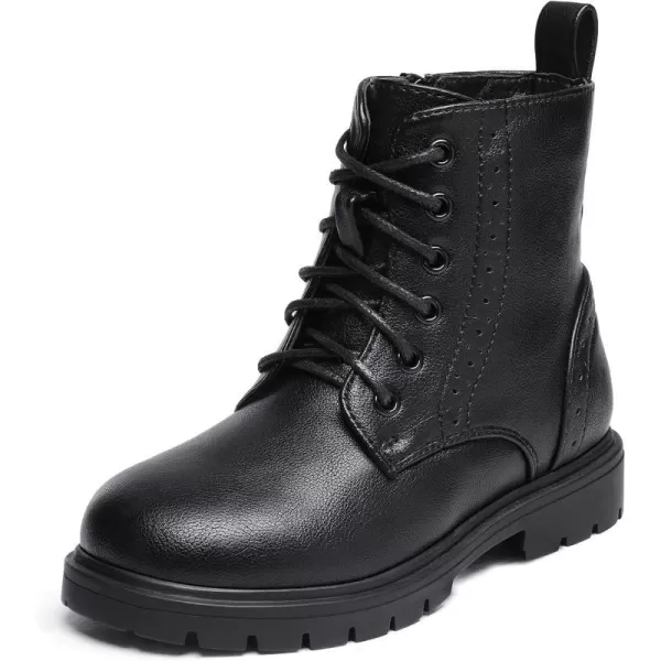 imageDREAM PAIRS Boys Girls Side Zipper Combat Ankle BootsToddlerLittle KidBlackPu