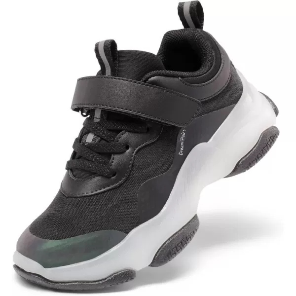 imageDREAM PAIRS Boys Girls Slipon Sneakers Lightweight Breathable Walking ShoesBlack