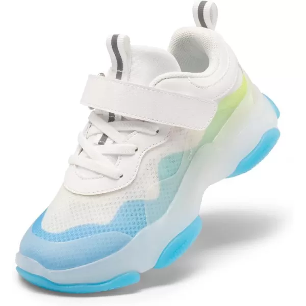 imageDREAM PAIRS Boys Girls Slipon Sneakers Lightweight Breathable Walking ShoesWhiteBlue