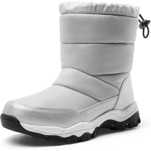 imageDREAM PAIRS Boys Girls Snow Boots Lightweight Slip Resistant Mid Calf Winter Shoes LittleBig KidGrey