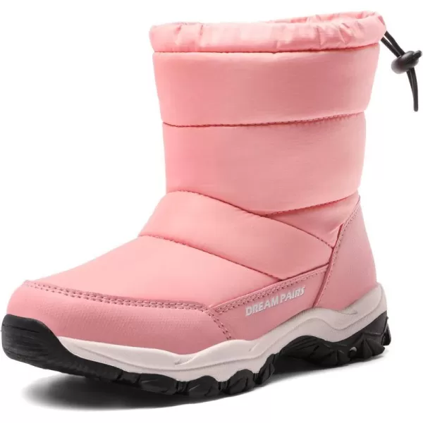 imageDREAM PAIRS Boys Girls Snow Boots Lightweight Slip Resistant Mid Calf Winter Shoes LittleBig KidPink