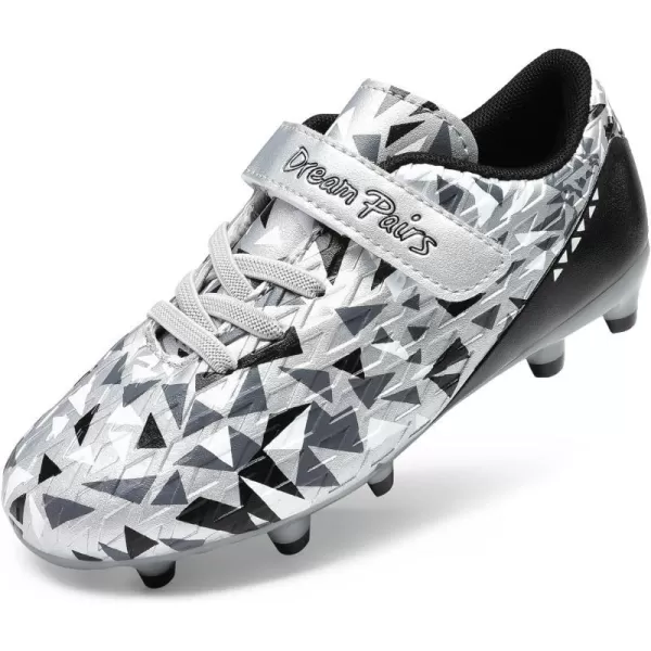 imageDREAM PAIRS Boys Girls Soccer Cleats Kids Football Shoes ToddlerLittle KidBig KidBlackGrey