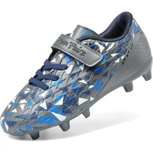 imageDREAM PAIRS Boys Girls Soccer Cleats Kids Football Shoes ToddlerLittle KidBig KidDark GreyRoyal Blue