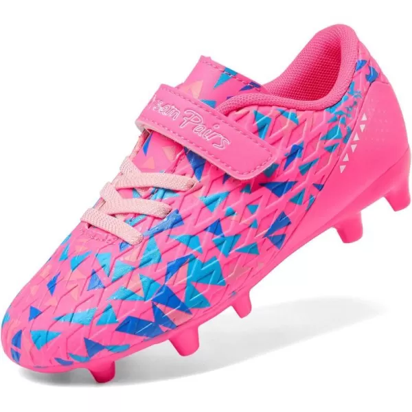 imageDREAM PAIRS Boys Girls Soccer Cleats Kids Football Shoes ToddlerLittle KidBig KidHot PinkRoyalblue