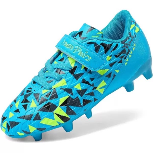 imageDREAM PAIRS Boys Girls Soccer Cleats Kids Football Shoes ToddlerLittle KidBig KidRoyal BlueNeon Green