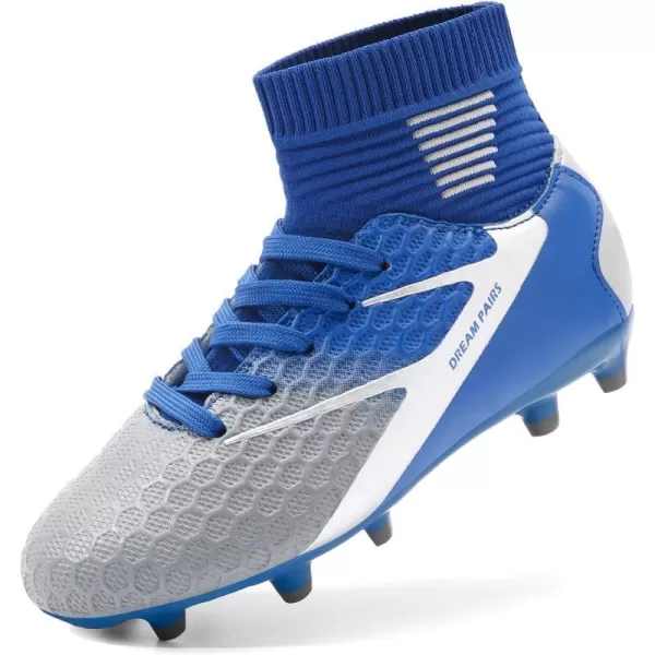 imageDREAM PAIRS Boys Girls Soccer Football Cleats ShoesToddlerLittle KidBig KidBlue White Grey
