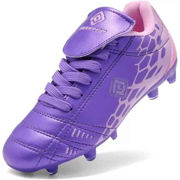 imageDREAM PAIRS Boys Girls Soccer Football Cleats ShoesToddlerLittle KidBig KidLightPurplePink