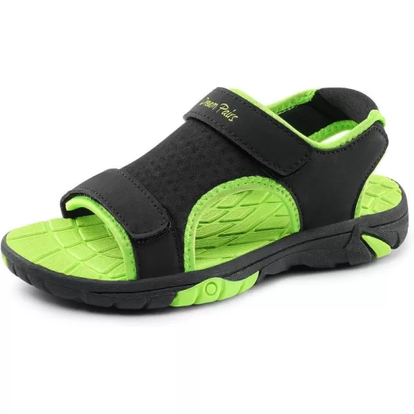 imageDREAM PAIRS Boys Girls Summer Casual Outdoor Athletic Sport Sandals ToddlerLittle KidBig KidBlackNeon Green