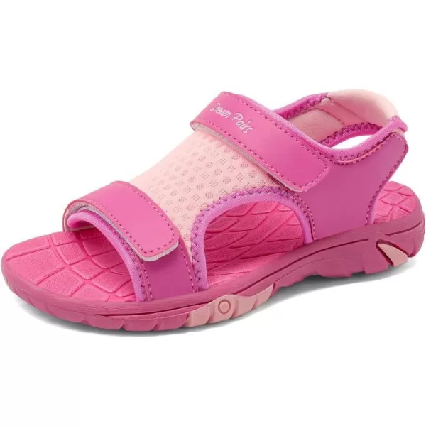 imageDREAM PAIRS Boys Girls Summer Casual Outdoor Athletic Sport Sandals ToddlerLittle KidBig KidHot PinkPink