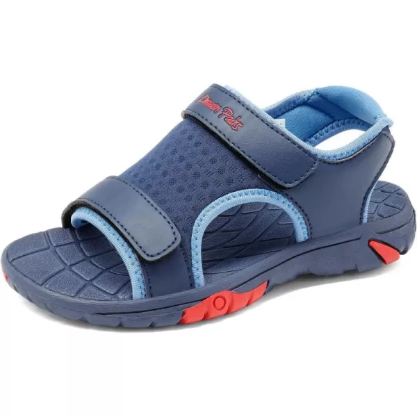 imageDREAM PAIRS Boys Girls Summer Casual Outdoor Athletic Sport Sandals ToddlerLittle KidBig KidNavyRed
