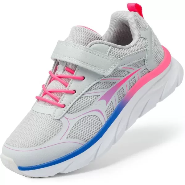 imageDREAM PAIRS Boys Girls Tennis Running Shoes Kids Breathable Athletic Sports Gym Sneakers for LittleBig KidLight GreyPink