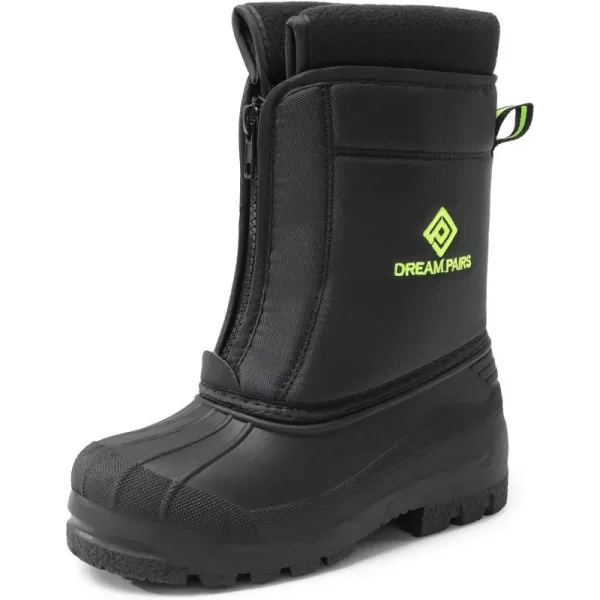 imageDREAM PAIRS Boys Girls Waterproof Winter Snow BootsBlackNeonGreen
