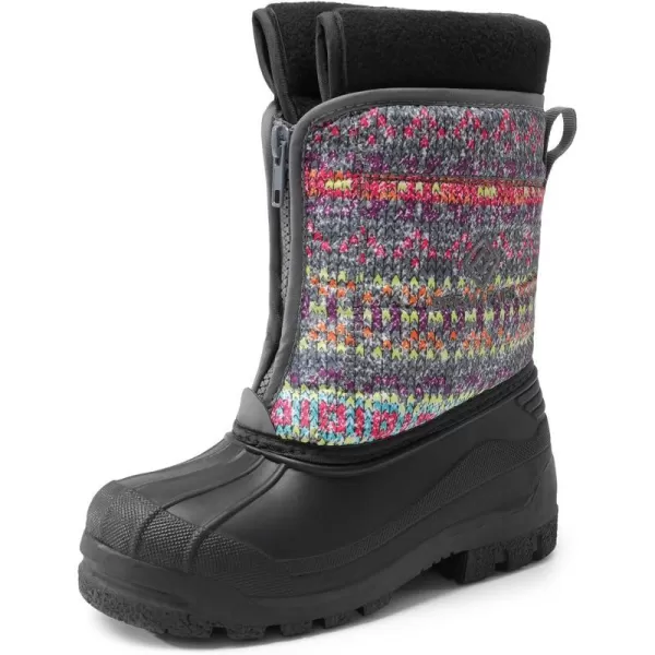 imageDREAM PAIRS Boys Girls Waterproof Winter Snow BootsGreyMulti