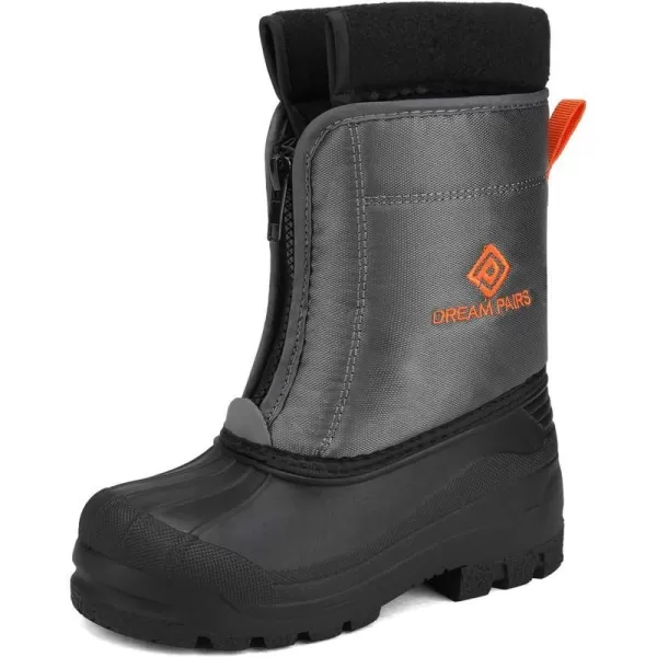 imageDREAM PAIRS Boys Girls Waterproof Winter Snow BootsGreyOrange
