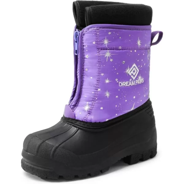 imageDREAM PAIRS Boys Girls Waterproof Winter Snow BootsPurpleMulti