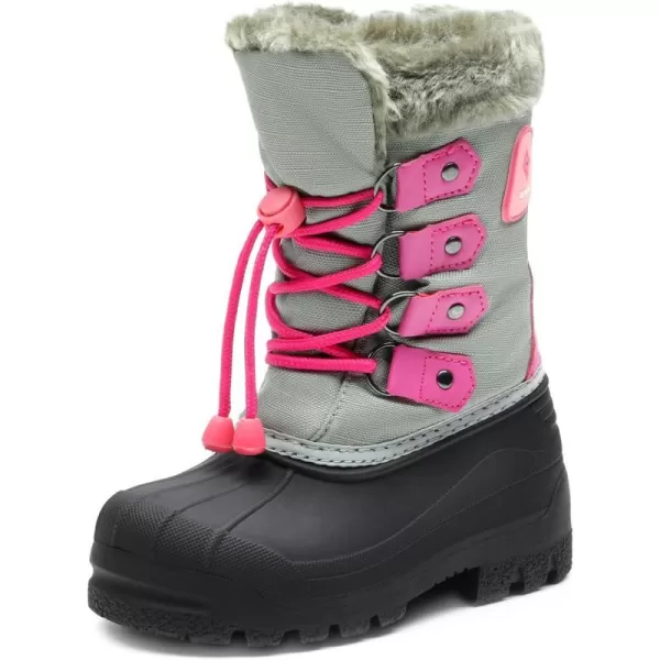 imageDREAM PAIRS Boys amp Girls Knee High Winter Snow Boots ToddlerLittle KidBig KidGrey Fuchsiam