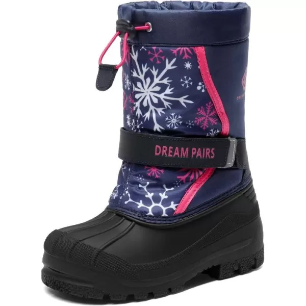 imageDREAM PAIRS Boys amp Girls Mid Calf Waterproof Winter Snow BootsKamicknavy Fuchsia