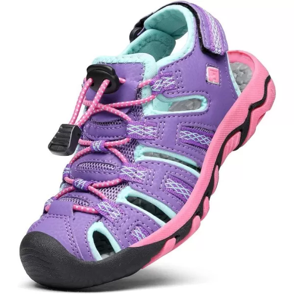 imageDREAM PAIRS Boys amp Girls ToddlerLittle KidBig Kid 160912K Outdoor Summer SandalsLavenderBabyBlueFuchsia