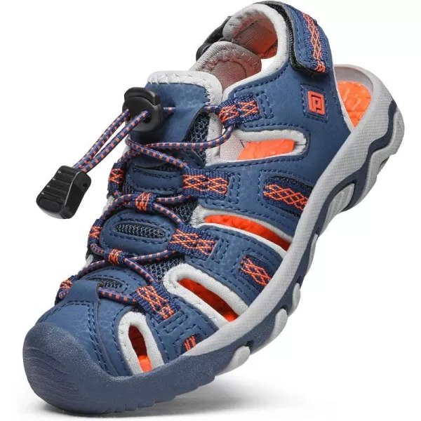 imageDREAM PAIRS Boys amp Girls ToddlerLittle KidBig Kid 160912K Outdoor Summer SandalsNavyLightGreyOrange