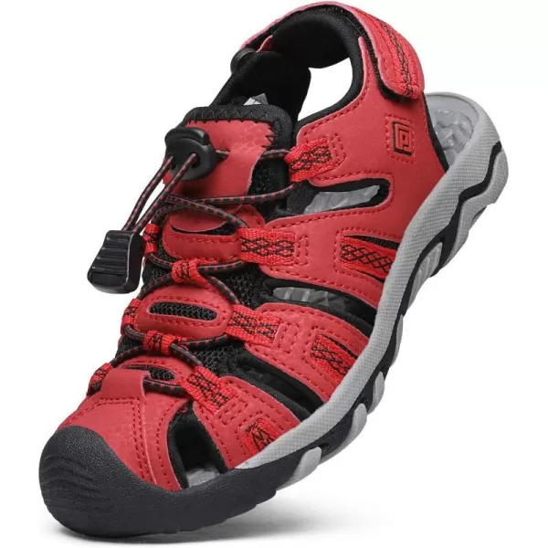 imageDREAM PAIRS Boys amp Girls ToddlerLittle KidBig Kid 160912K Outdoor Summer SandalsRedBlackGrey