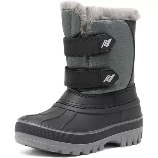 imageDREAM PAIRS Boys amp Girls ToddlerLittle KidBig Kid Ducko Ankle Winter Snow BootsBlack Grey
