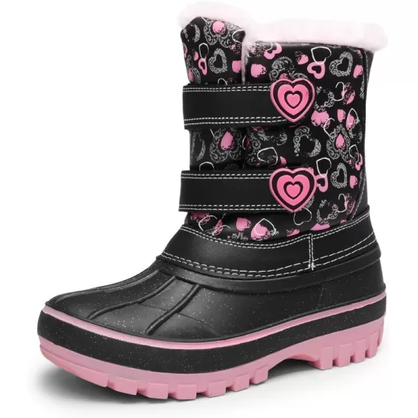 imageDREAM PAIRS Boys amp Girls ToddlerLittle KidBig Kid Ducko Ankle Winter Snow BootsBlack Pink