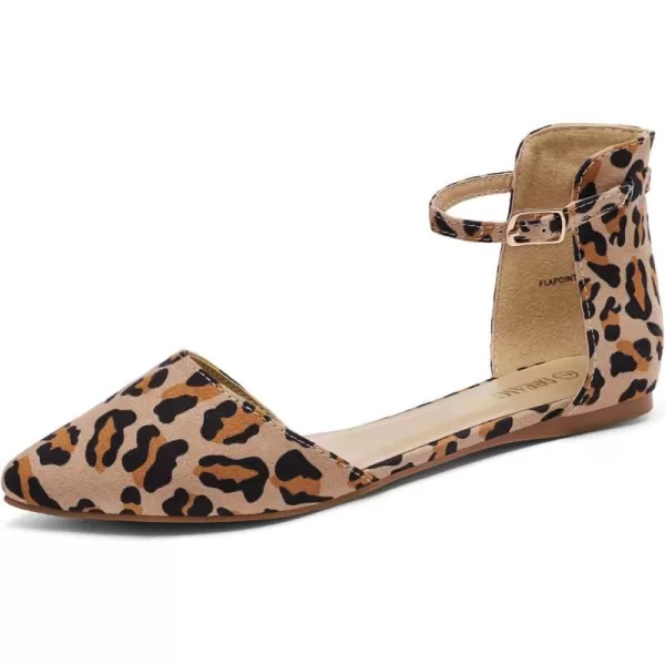 imageDREAM PAIRS Flapointed Womens Casual DOrsay Pointed Plain Ballet Comfort Soft Slip On Flats ShoesAnkleleopard