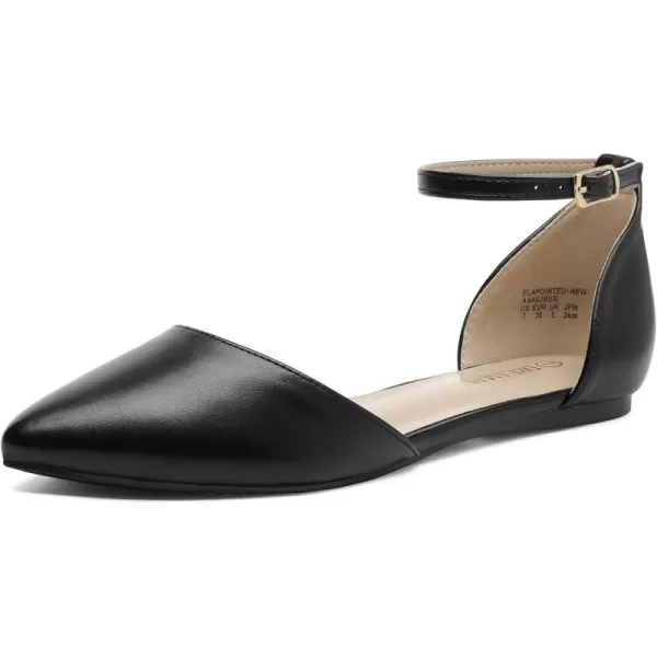imageDREAM PAIRS Flapointed Womens Casual DOrsay Pointed Plain Ballet Comfort Soft Slip On Flats ShoesBlackPu