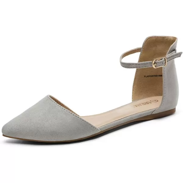 imageDREAM PAIRS Flapointed Womens Casual DOrsay Pointed Plain Ballet Comfort Soft Slip On Flats ShoesGrey