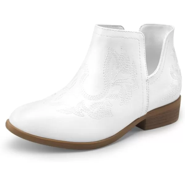 imageDREAM PAIRS Girls Ankle Cowgirl Cowboy Boots Short Western BootiesWhite