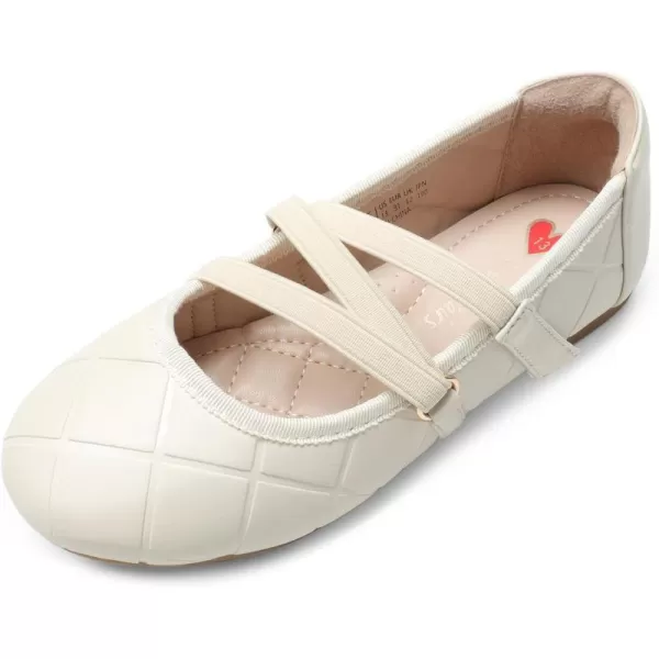 imageDREAM PAIRS Girls Ballerina Dress Shoes Flower Girl Mary Jane Ballet FlatsIvory