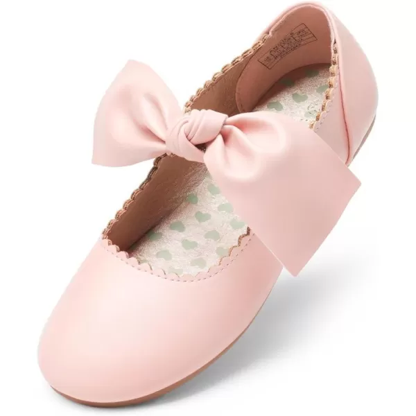 imageDREAM PAIRS Girls Ballerina Flats Mary Jane Front Bow Dress ShoesPink