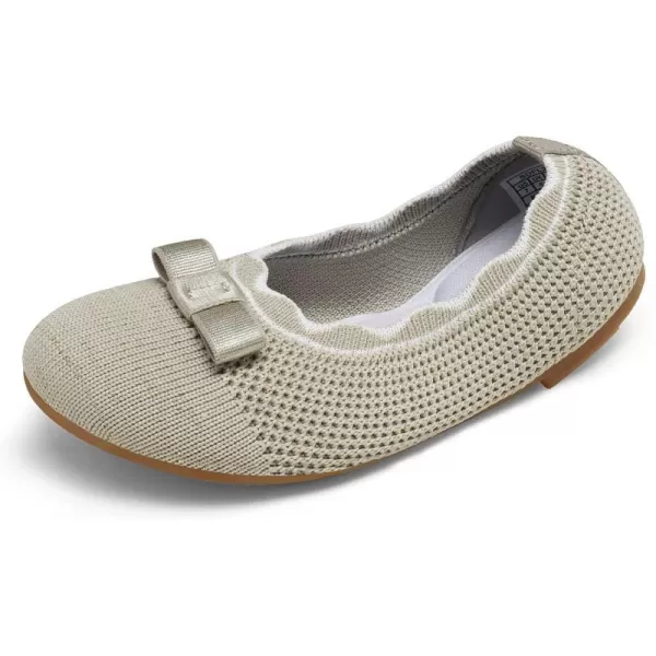 imageDREAM PAIRS Girls Ballet Flats Comfortable Slip On Knit Dress ShoesToddlerLittle KidKhaki