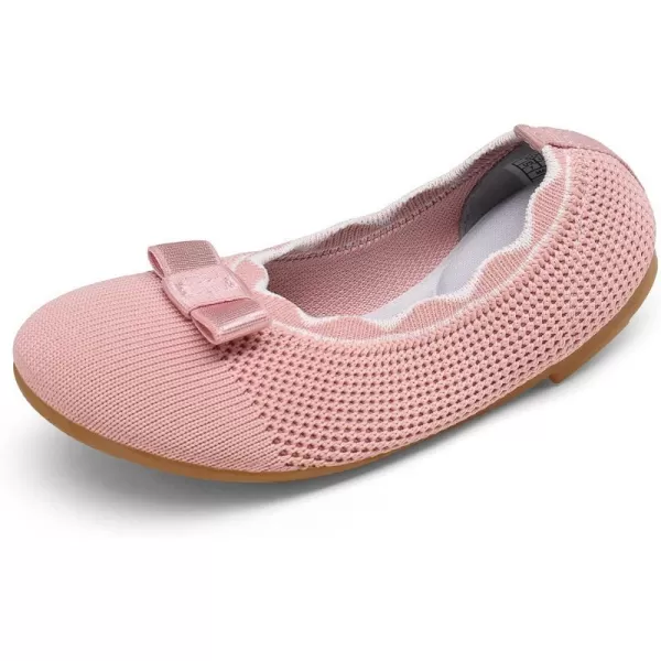 imageDREAM PAIRS Girls Ballet Flats Comfortable Slip On Knit Dress ShoesToddlerLittle KidPink