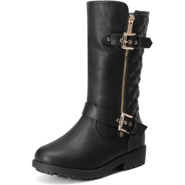 imageDREAM PAIRS Girls Big Kid Knice Brown Knee High Winter Motorcycle Riding BootsBlack