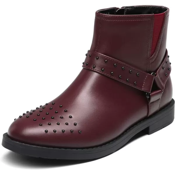 imageDREAM PAIRS Girls Boots Ankle Fashion Boots Little KidBig KidRed Wine