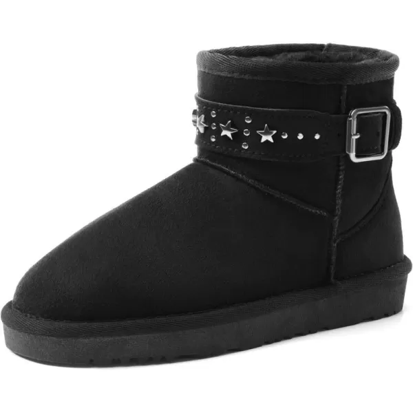 imageDREAM PAIRS Girls Boys Snow Boots Faux Fur Lined Kids Winter Ankle Shoes for ToddlerLittle KidBig KidBlack1