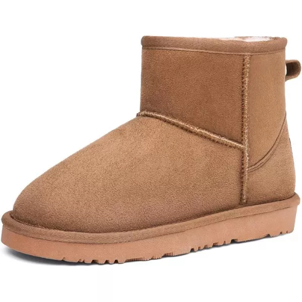 imageDREAM PAIRS Girls Boys Snow Boots Faux Fur Lined Kids Winter Ankle Shoes for ToddlerLittle KidBig KidCamel