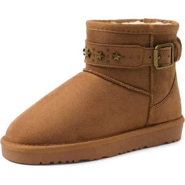 imageDREAM PAIRS Girls Boys Snow Boots Faux Fur Lined Kids Winter Ankle Shoes for ToddlerLittle KidBig KidCamel1