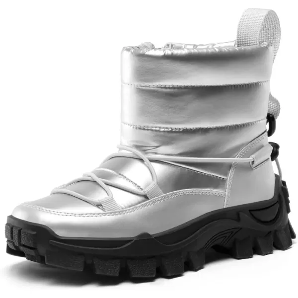 imageDREAM PAIRS Girls Boys Snow Boots Slip Resistant Outdoor Warm Ankle Winter Shoes ToddlerLittle KidSilver