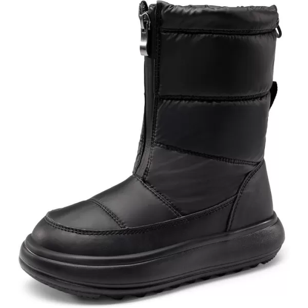 imageDREAM PAIRS Girls Boys Snow Foldable Boots Shaft Lightweight Mid Calf Winter Shoes for LittleBig KidBlack
