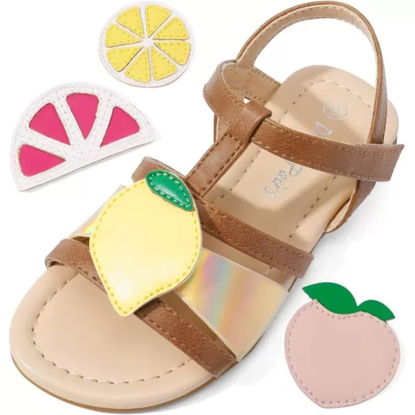 imageDREAM PAIRS Girls Casual Sandals Open Toe Cute SandalsBrown